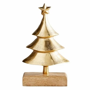 Modern design gold plated Christmas Decorative mango Wooden base <b>Tree</b> Gold Wooden Christmas <b>Tree</b> <b>Tabletop</b> Christmas Decor - Product Image 4