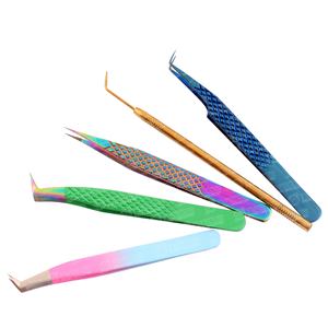 Venta al por mayor de pinzas para extensión de pestañas logotipo personalizado de acero inoxidable Volumen de pestañas pinzas de agarre de diamante para aislar pestañas naturales - Product Image 3