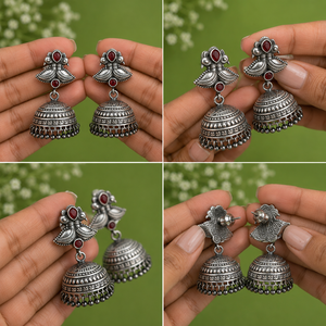 Pendientes de Araña Vintage de Latón Plateado con Ónix y Bisel, Corte Pera, para Mujer, Estilo Boda India, Disponibles para Pedidos al por Mayor - Product Image 4