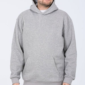 Sudadera con Capucha Gris para Hombre, Corte Regular, Algodón French Terry, Estilo Casual, Color Sólido, Diseño con Bolsillos, Ropa de Otoño - Product Image 5