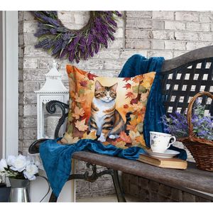 American Polydactyl <b>Cat</b> Fall Leaves Decorative Pillow 18Hx18W Machine Washable for Indoor & Outdoor Use for <b>Couch</b> Bed & Patio - Product Image 4