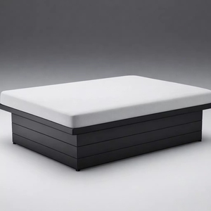 Modern Steel Commercial Platform <b>Bed</b> <b>Frame</b> with Slatted Base Durable Heavy Duty Metal <b>Bed</b> Base No Box Spring Required for Hotels - Product Image 1