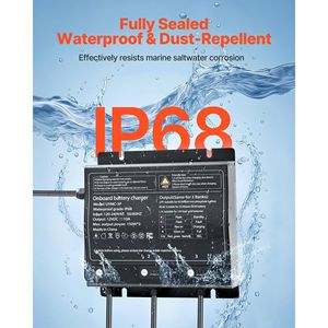 Caricabatterie intelligente marino impermeabile IP68 a 3 vie 10A 12V per batterie agli ioni di litio - Product Image 6