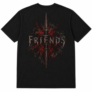 T-shirt à manches courtes noir pour homme avec motif imprimé sur le devant, col rond décontracté, coupe régulière, tissu jersey 100% coton - Product Image 6