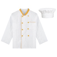 Uniforme contrasté de travail de cuisine d'hôtel et de restaurant pour hommes et femmes veste de chef avec chapeau ensemble café boulangerie cantine cuisine pâtisserie