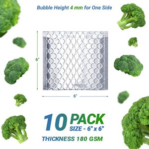 Argento termico 6X6 pollici Bubble Mailer 10 Pack busta metallica autosegrinata spedizione isolata impermeabile per borse postali - Product Image 2