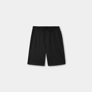 Wholesale <b>Men</b> Black Solid Cotton Drawstring Bermuda <b>Shorts</b> Mid Waist Casual Style Breathable Drawstring <b>Woven</b> Fabric Summer Wear - Product Image 3