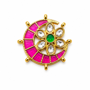 Dijes de Flor de Latón Chapado en Oro con Piedras, Estilo Étnico, Colgantes Unisex para Bodas, Accesorios para Hacer Joyería DIY - Product Image 3