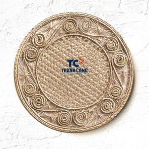 MEJOR venta al por mayor tejido redondo Natural hecho a mano mar mantel estilo, hecho a mano Iraca Palma mantel, Decoración de mesa, mesa Boho - Product Image 3