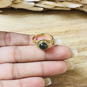 New Arrival Handmade Brass <b>Ring</b> Labradorite Filigree Gold Plated <b>Statement</b> <b>Ring</b> Vintage Dainty Style Wholesale <b>Ring</b> For Women - Product Image 4