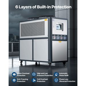 Enfriador de Agua Industrial de 12.3 HP Refrigerado por Aire con Compresor Doble, Gran Capacidad de 37 Galones, Capacidad de Enfriamiento de 30,240 Kcal/h, 220V - Product Image 3
