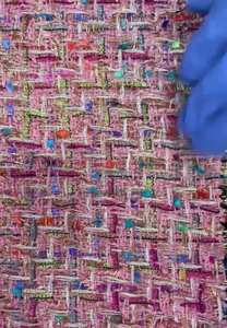 Telas de tweed de lujo para mujer, tela de tweed con lentejuelas, de lana negra para vestidos - Product Image 5