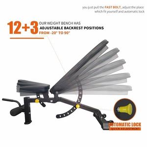 Adjustable <b>Foldable</b> Workout <b>Bench</b> with Barbell Incline Decline Utility for Barbell Training - Product Image 3