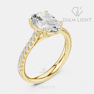 Bague de mariage ovale 2,09 carats, bijoux fins, certifiée IGI, or blanc 14 carats, diamant de laboratoire, bague de fiançailles et d'anniversaire - Product Image 6