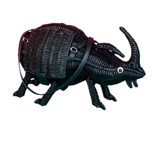 Handmade Beetle Shaped Rattan Kids <b>Bag</b> Eco Friendly <b>Wicker</b> Crossbody <b>Bag</b> for Children - Product Image 2