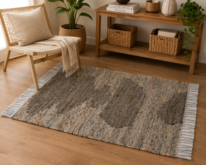 Hand <b>Loom</b> Woven Jute Rug Eco Friendly Geometric Pattern Flat <b>Weave</b> Carpet Handmade Reversible Area Rug for Living Room - Product Image 2