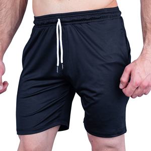 Short de sport en polyester 100% pour hommes, tissu en maille respirant à séchage rapide, ceinture élastique, poches, techniques teintées unies pour la salle de sport - Product Image 2