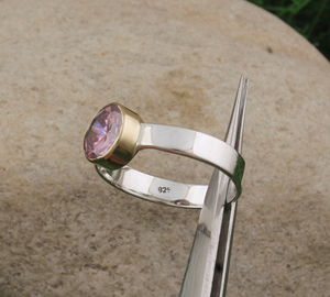 Natural Pink <b>Quartz</b> 925 Sterling Silver <b>Ring</b> Handmade Women's Wedding <b>Ring</b> Custom Gemstone Jewelry with Bezel Setting - Product Image 6