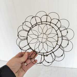 Primitive <b>Wire</b> Collapsible Egg <b>Basket</b> Rustic Farmhouse Decor Vintage Style - Product Image 5