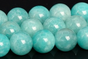 ลูกปัดอะเมโซไนต์สีเขียวแท้จากรัสเซีย พลอยธรรมชาติทรงกลม ร้อยเป็นเส้นครึ่งเส้น ขนาด 7.5 นิ้ว จำนวนมาก - Product Image 5