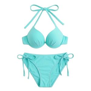 Nuevo Bikini de Dos Piezas para Mujer, Modelo 2026, Sexy, de Nailon Sólido, con Cuello Halter, Traje de Baño para Playa - Product Image 1