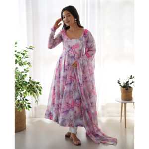 Hermoso vestido de fiesta y pantalón talla XS Anarkali con Dupatta - Product Image 2