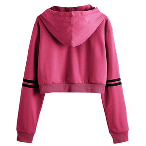 Sudadera con Capucha Corta para Mujer, Forrada, con Logotipo Frontal, 100% Algodón, Felpa, Casual, Servicio OEM Personalizado, Precio Económico - Product Image 2