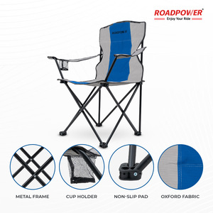 Chaise de camping pliable ROADPOWER (RP-CHR-24), légère et portable avec porte-gobelet pour une utilisation en extérieur, structure en acier durable - Product Image 3