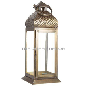 Antique <b>Brass</b> Finish <b>Lantern</b> With Tempered Clear Glass Candle <b>Lantern</b> And Heat Resistant Home Decoration At Best Price Available - Product Image 2