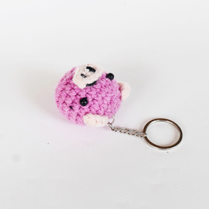 Llavero de cerdo de ganchillo hecho a mano, colgante de amigurumi de cerdito rosa tejido para bolso o mochila, arte puro, llaveros artesanales, regalo - Product Image 4
