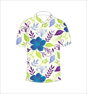 Men’s <b>White</b> Blue Floral Leaf Print <b>Polo</b> Shirt Short Sleeve Casual Summer Fashion Golf Shirt - Product Image 1