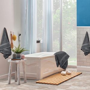 Toalla de Baño de Algodón de Lujo Personalizada de Alta Calidad, Color Gris, de Secado Rápido, Tejido Comprimido, para Secar el Cabello - Product Image 3