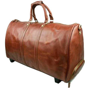 Bolsas de Viaje Plegables de Gran Capacidad, con Paneles de Cuero Genuino y Cierre de Cremallera, 40x30x20, Estuche de Almacenamiento para Viajes - Product Image 5