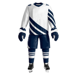 Ensemble de maillots de hockey sur glace en polyester personnalisable de haute qualité, nom de l'équipe OEM, uniforme sportif, impression par sublimation, vêtements de hockey sur glace - Product Image 4