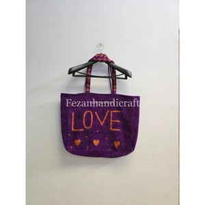 Sac en velours brodé Suzani fait main pour femme, usage quotidien, hiver, taille 18x18, vente en gros - Product Image 6