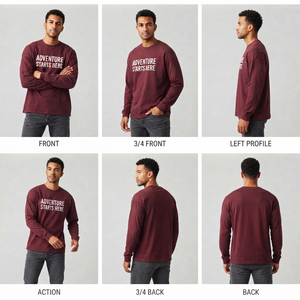 Camisetas de Cuello Alto de Algodón de 220 g/m², Camisetas Estampadas Personalizadas, Camisetas de Manga Larga, Ropa Casual Ecológica para Hombre - Product Image 6