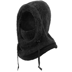 Cagoule personnalisée en polaire pelucheuse pour l'hiver, masque cache-cou chaud pour le ski en extérieur avec cordon de serrage - Product Image 5