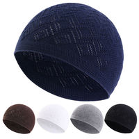 Chapeau de prière Kufi pour homme de qualité supérieure, confortable, en coton doux, extensible, toutes saisons, rayures imprimées en relief