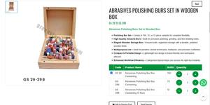 Juego de Fresas Abrasivas para Pulir, Caja de Almacenamiento de Madera, Herramientas para Hacer Joyas, Fresas Rotatorias de Pulido de Precisión |   N.° de artículo GS-29B - Product Image 3