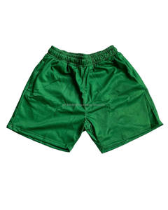 กางเกงขาสั้นผ้าตาข่ายเอวกลางสำหรับผู้ชายกางเกงขาสั้นผ้าลูกฟูกพิมพ์ลายสีล้วนพิมพ์ลายโลโก้ - Product Image 1