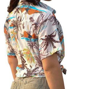 Camisa de Verano con Estampado de Olas Costeras para Mujer, Cuello Suave, para Vacaciones, Piscina, Proveedor Mayorista - Product Image 5