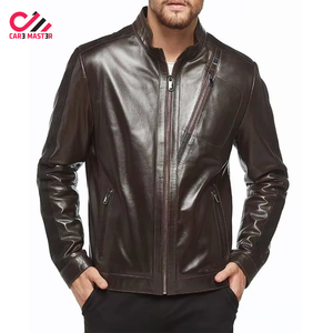Wholesale High Quality <b>Men's</b> Genuine <b>Bike</b> Leather <b>Jacket</b> Stand Up Collar Fashionable Top Quality Leather <b>Jacket's</b> For <b>Men</b> - Product Image 3