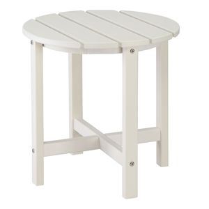 Tavolino Rotondo in HDPE Bianco a Strato Singolo 46*46*46cm per Arredamento Soggiorno - Product Image 1