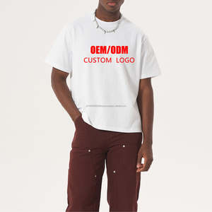 เสื้อยืดผ้าฝ้ายบ็อกซี่ใส่ได้100% สำหรับผู้ชายเสื้อยืดพิมพ์โลโก้ได้ตามต้องการ - Product Image 2