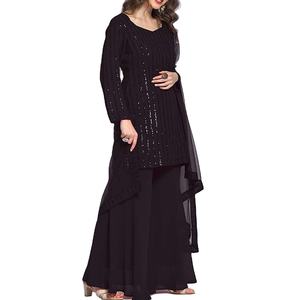 Venta al por mayor de vestidos de mujer paquistaníes, vestidos elegantes, compre trajes de boda elegantes, manga bordada teñida de negro hecha a medida - Product Image 4