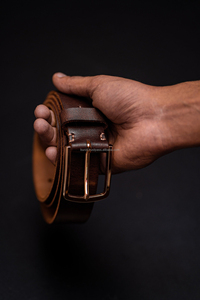 Leather Belt Men Vintage Jeans Belt Full Cowhide Leather Belt Buckle Old <b>Silver</b> 4cm Width - Product Image 3