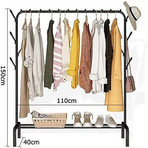 Heavy Duty Metal Clothing Rack Standing Type Double Tier Minimalist Wardrobe Storage <b>Holder</b> for Clothes and <b>Shoes</b> - Product Image 4