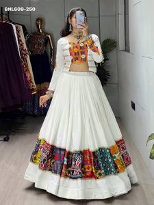 Festival Wear New Elegance Dressing Trend Rayon Cotton with Prints &Embroidery Patch Work Navratri <b>Lehenga</b>-<b>Top</b> Set Woman Fashion - Product Image 2