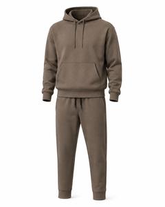 Custom Solid Blank Fleece Winter <b>Lightweight</b> Breathable <b>Hoodie</b> Tracksuit Men Pullover Hooded Sweat Suit Jogger Set Casual - Product Image 1