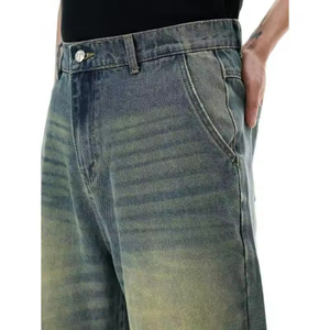 Shorts Bermuda en Denim Délavé pour Homme, Couleur Unie, Style Décontracté, Cordon de Serrage, 100% Coton Respirant, Écologique, Séchage Rapide, Toile - Product Image 4